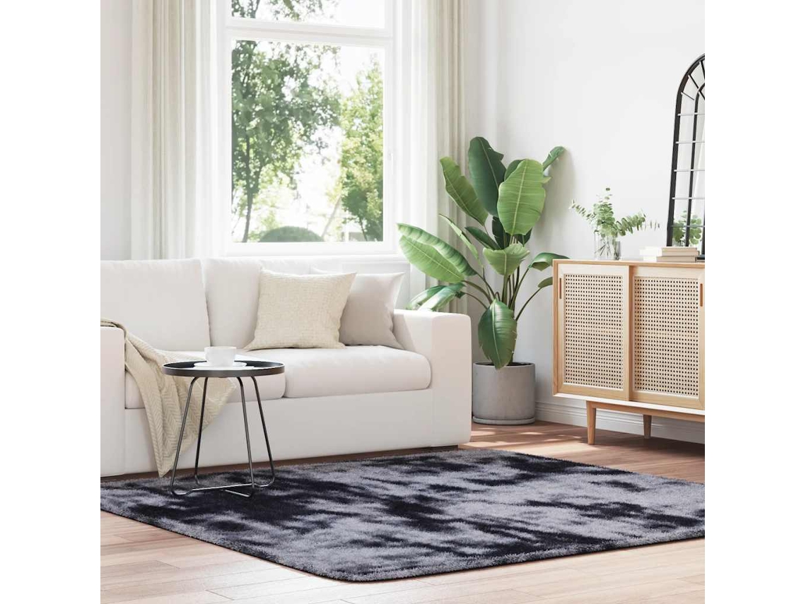 Vidaxl Tapete Shaggy De Pelo Alto Navarra 200x200 Cm Cinzento-escuro