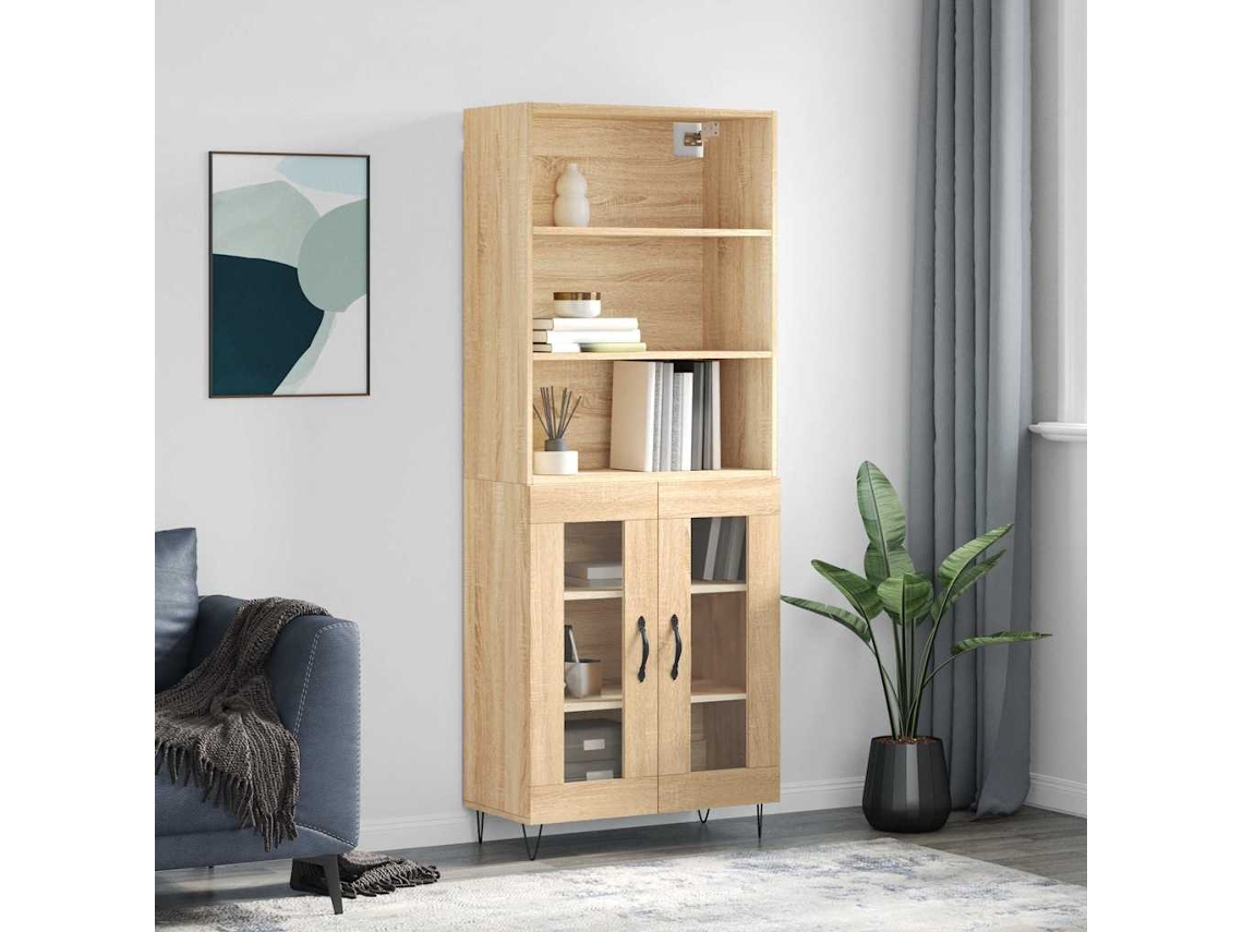 Vidaxl Armário Alto 69,5x34x180 Cm Derivados De Madeira Cor Sonoma