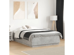 Vidaxl Estrutura De Cama 120x190 Cm Derivados De Madeira Cinza Cimento