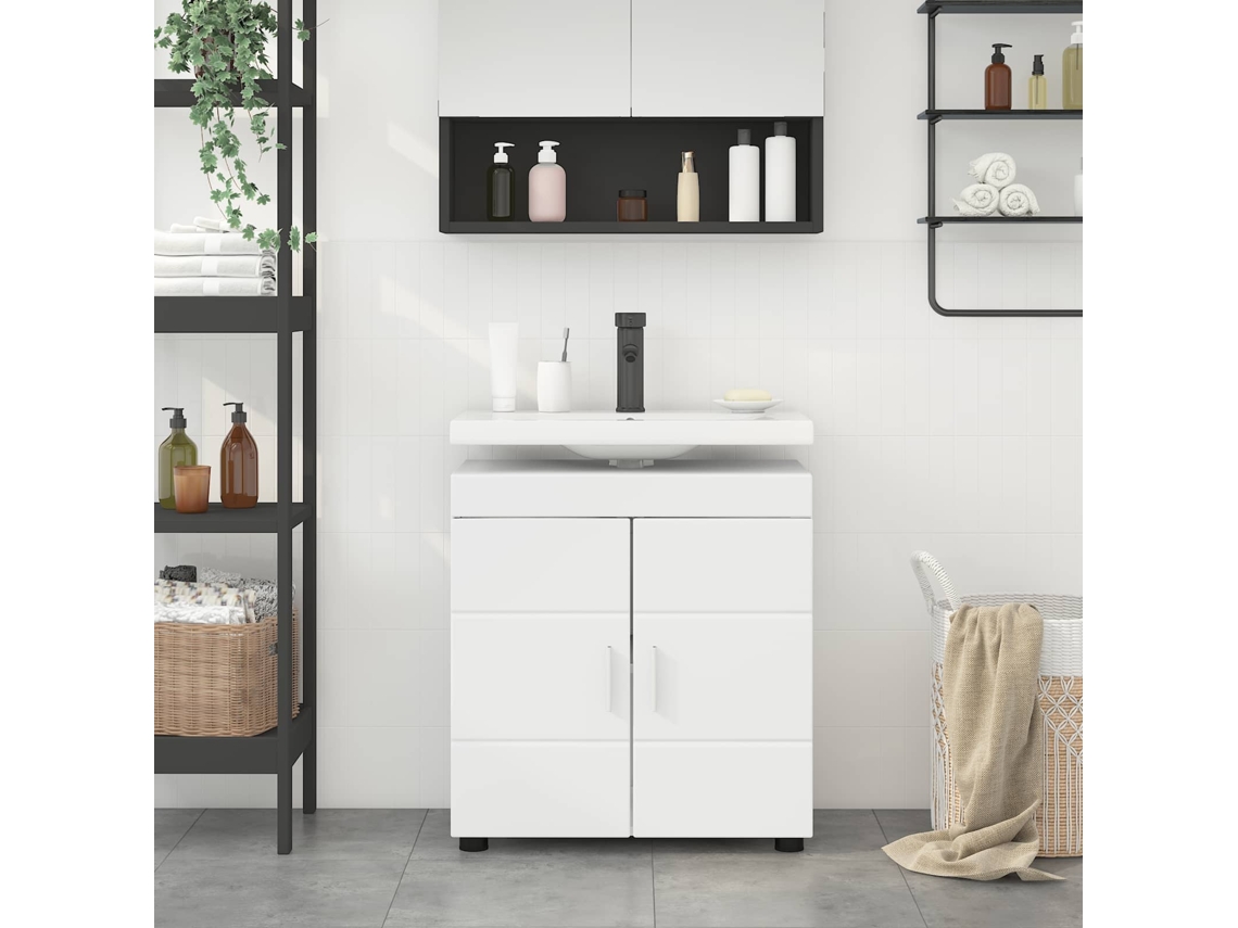Vidaxl Conjunto De Armários Para Banheiro Tulum Branco 60 X 34 X 63 Cm