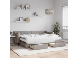 Vidaxl Sofá cama C/ Gavetão/gavetas 80x200 Cm Tecido Cinza acastanhado