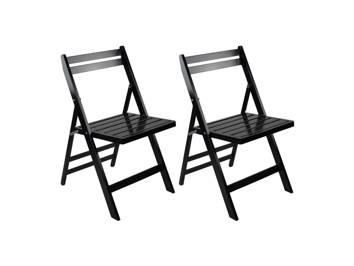 Conjunto De 2 Cadeiras Dobráveis De Madeira De Bambu Biano 46x44x78 Cm Thinia Home