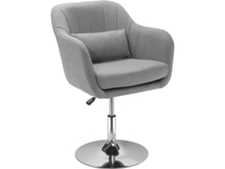 Cadeira Giratória Poliéster, Espuma, Metal Cor Cinzento 60x60x79-91cm Homcom