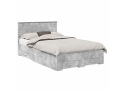 Estrutura da Cama Cinzento MAISON EXCLUSIVE em Madeira Processada 120x190 cm