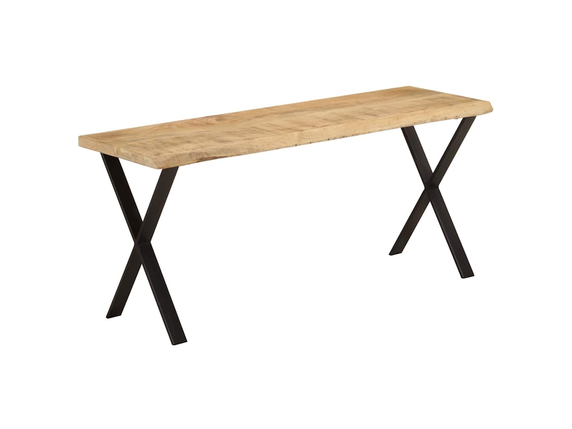 Vidaxl Banco Com Bordas Vivas 105 Cm Madeira De Mangueira Maciça
