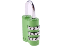 Cadeado de Combinação Mini Reconfigurável Metal para Mala com Número 3 Dígitos, Verde CHABERLU