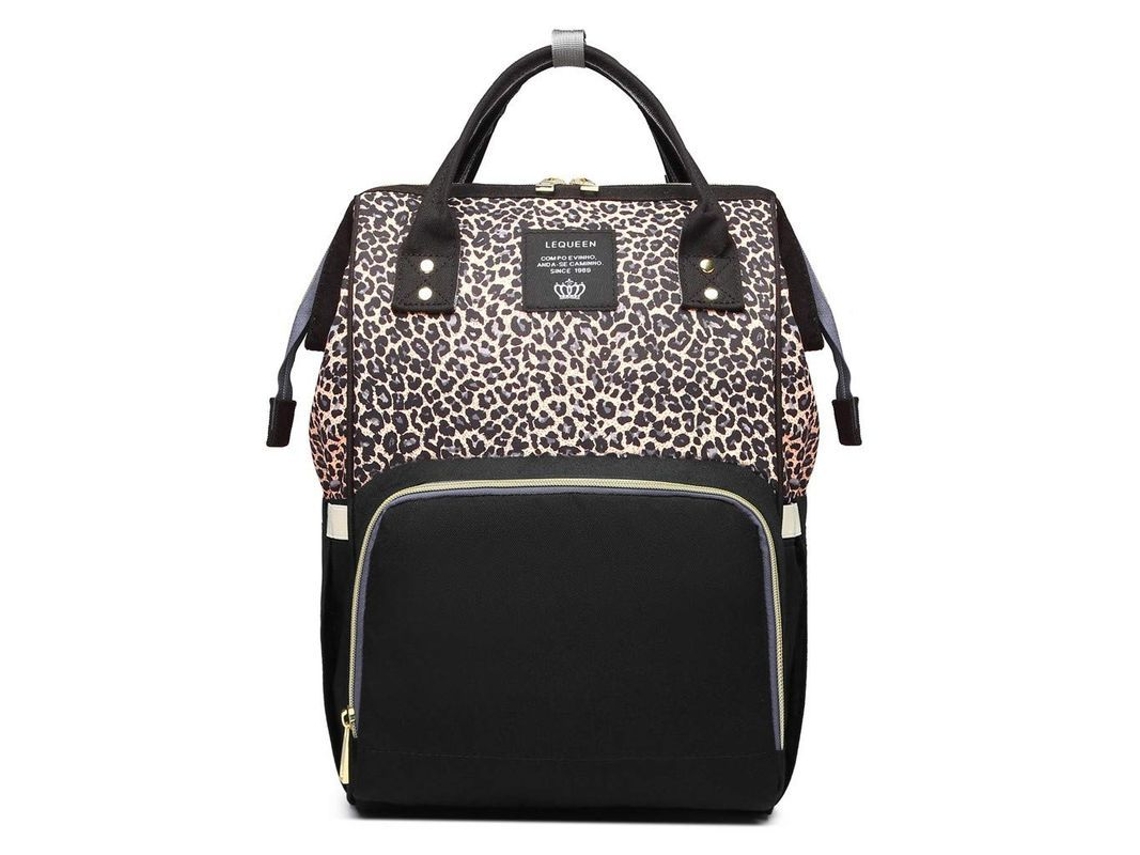 2026 mochila Multifuncional Leopardo para Maternidade com Grande Capacidade Impermeável Bolsa para Bebê Café
