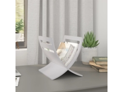Vidaxl Porta-revistas De Suporte No Chão Madeira Branco