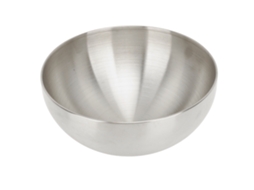 Bowl De Salada De Acero Inoxidable De Doble Pared Aislante Antipolvo Redondo Para Hogar, Restaurante Y Camping - Plata
