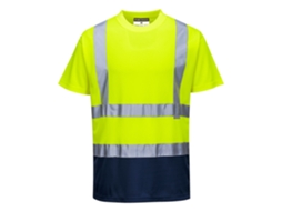 Shirt De Alta Visibilidade Contrast Manga Curta / Amarelo Marinho / S Portwest