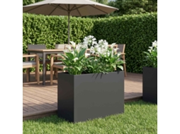 Vidaxl Vaso De Jardim Preto 60 X 30 X 50 Cm Aço Laminado A Frio