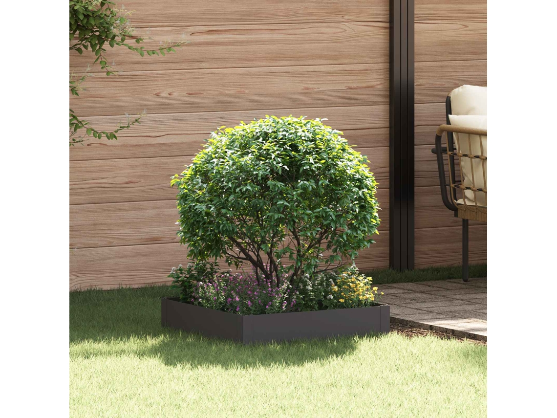 Vidaxl Acabamento Para Gramado 60 X 60 X 20 Cm Aço Preto