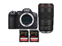 Eos R6 Mark Ii + Rf 100mm F/2.8 L Macro Is Usm + 2 Sandisk 256gb Uhs ii 300mb/s Máquina Fotográfica Híbrida + Ebook Pricedirect CANON