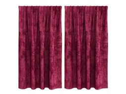Maison Exclusive - Cortinas De Veludo 2 Unid. Vermelho Tinto 140 X 140 Cm Veludo