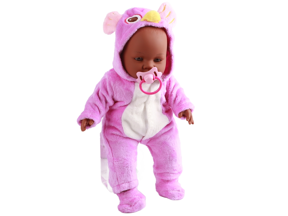20du26 boneca Reborn 16 Polegadas Pele Preta Lifelike com Chupeta e Roupas Fofas