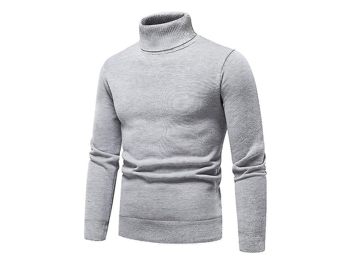 2026 jersey Básico de Cuello Redondo para Hombre Invierno Ajustado Grueso Tejido Calientito Hru 3xl Gris