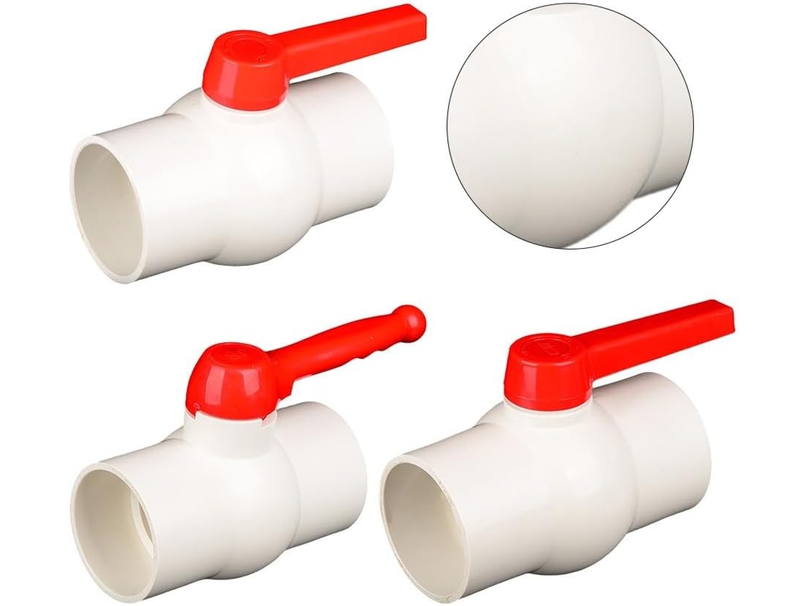 Válvula De Esfera Em Pvc Branco Para Aquário Doméstico, 2,5/3/4 Polegadas (75/90/110 Pvc), Plástico