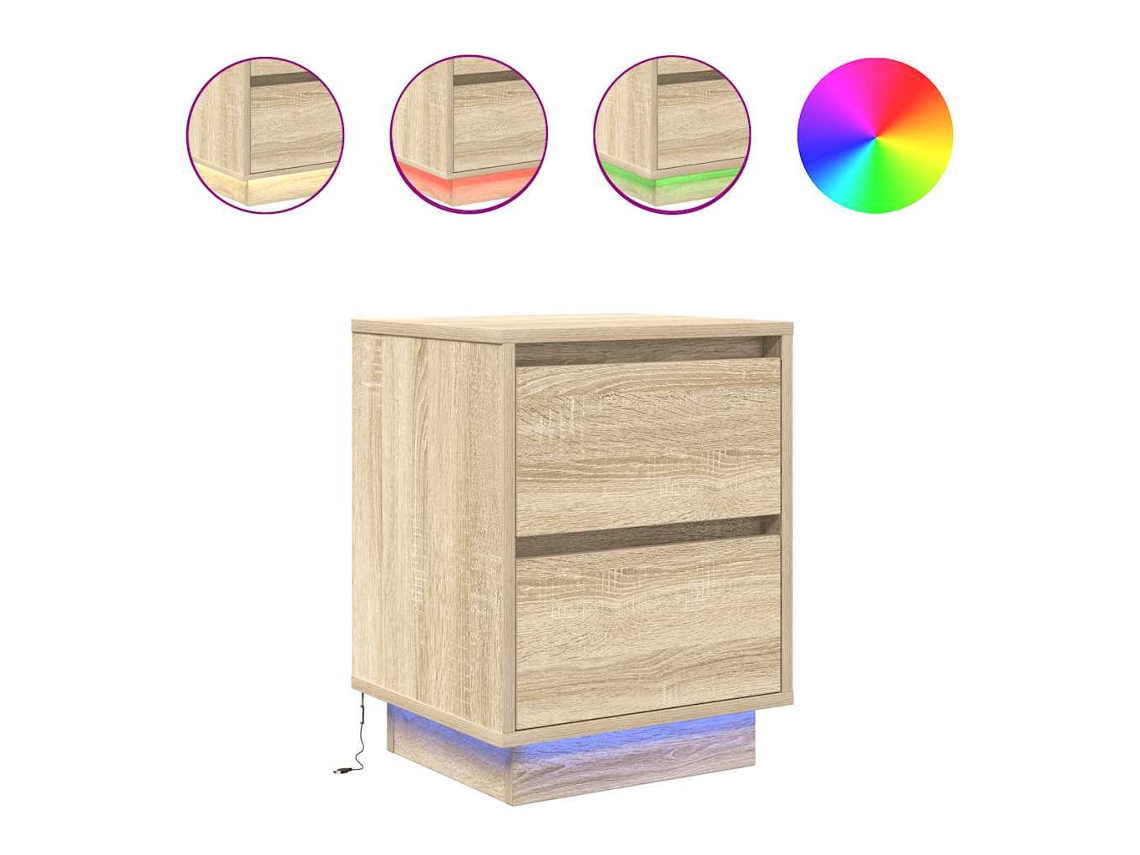Bedside Cabinet, Bedside Cabinets Vidaxl Preto Madeira Processada (n/a)