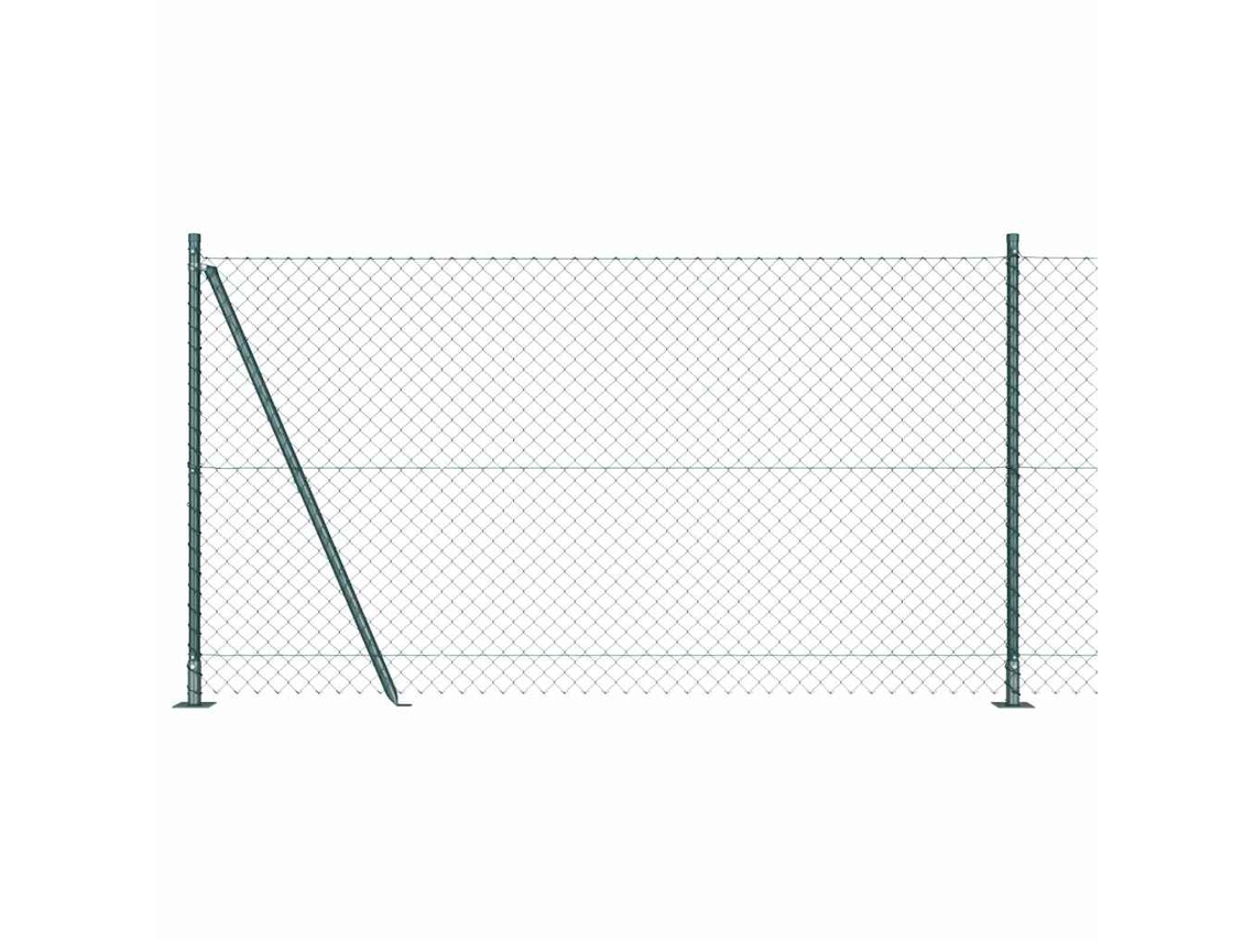 Conjunto 1 Poste De Cerca Vidaxl Verde Aço (10 X 1,2 M)