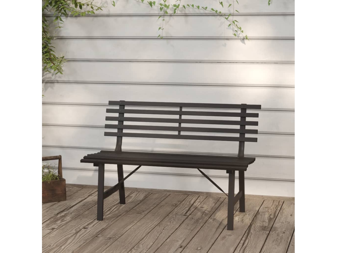 Vidaxl Banco De Jardim 110 Cm Aço Preto