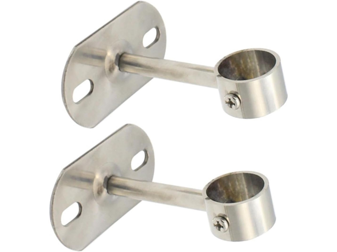 Suportes para varão de cortina, 2 peças, em aço inoxidável resistente, para varões de cortina robustos Chuveiro.