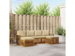Vidaxl Conjunto De Sofás Para Exterior 6 Unid. Natural E Bege