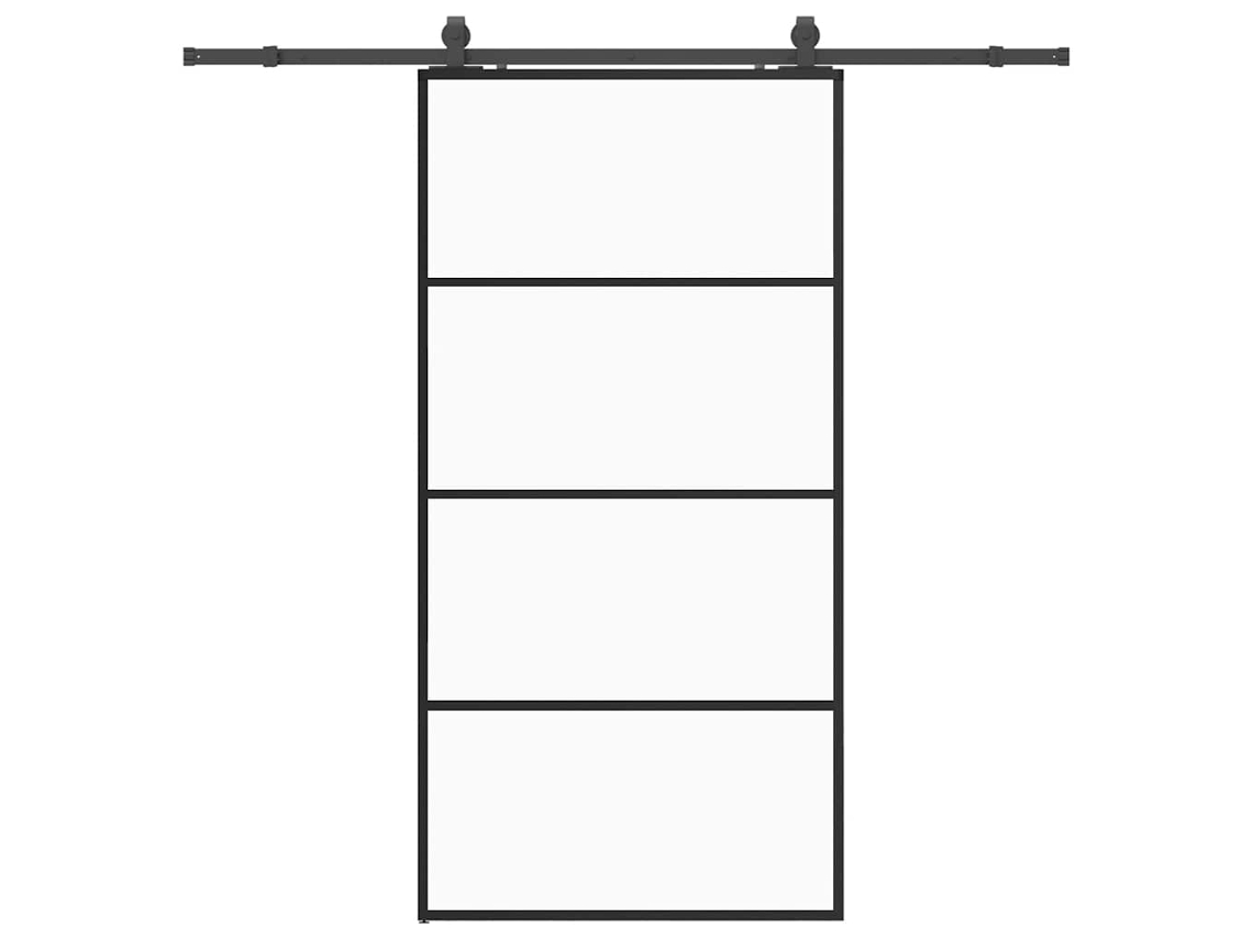 Porta Deslizante com Ferragens 102,5x205 cm Vidro Preto MAISON EXCLUSIVE