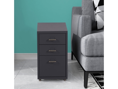Gaveta Kökar com rodízios incl. porta-etiquetas Aço 48 x 28 x 28 x 41 cm - Cinzento