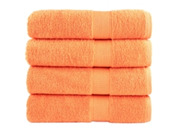 Vidaxl Toalhas De Banho Premium Solund 4pcs 70x140 Cm 600 Gsm Laranja