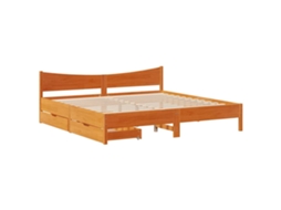 Bed Frame, Bed Frames Vidaxl Marrom Madeira De Pinho (200 X 200 Cm)