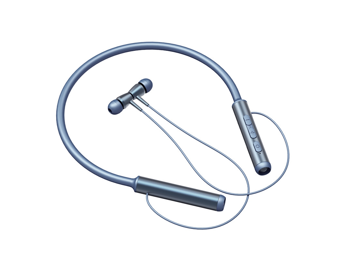 Auriculares Sem Fio Wireless Sports Neckband Power Flashlight YIZHOOD Magnética Bluetooth Azul
