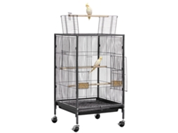 Gaiola Para Pássaros 460 X 460 X 770 Mm Teto Plano Aberto Com Poleiros Vevor