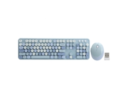 Lurelia Conjunto De Teclado E Mouse Sem Fio Usb Com Design Ergonômico E Mecânico Para Windows Xp 7 8 10 (azul)
