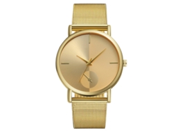 Reloj Quartz Vansvar Unisex Dial Redondo Pulsera Oro Moda Casual Joyería