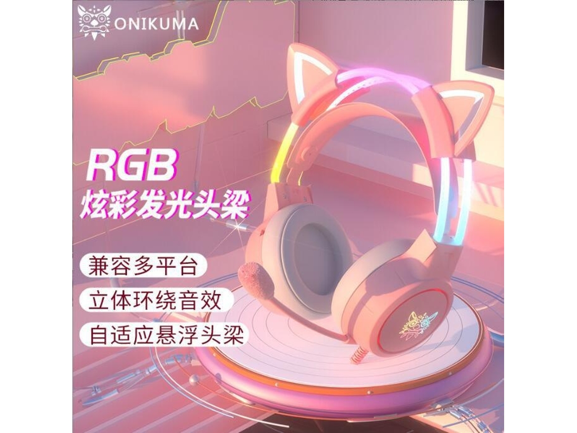 Lurelia Headset Gamer X15pro Rgb 7.1 3,5 Mm Usb Microfone Rosa