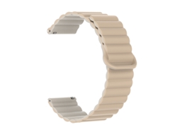 Pulseira De Silicone Bicolor Com Fecho Magnético, Compatível Com Huawei Gt6 Gt5, Nas Cores Chá Com Leite E Branco, 14mm