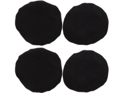 Conjunto De 4 Capas Protetoras Laváveis De Algodão Preto Para Almofadas De Ouvido.