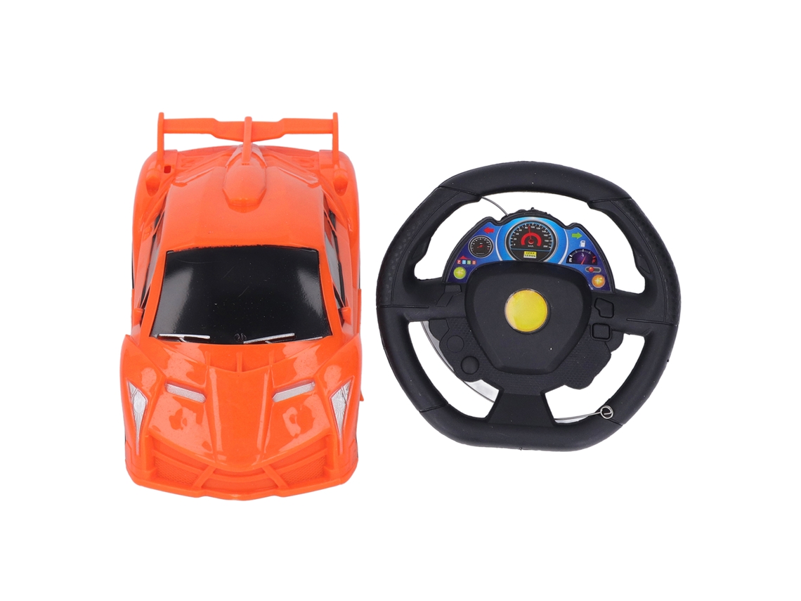 Ats carro de Controle Remoto com Volante Simulação Modelo Elétrico Brinquedo para Crianças Laranja 1:22