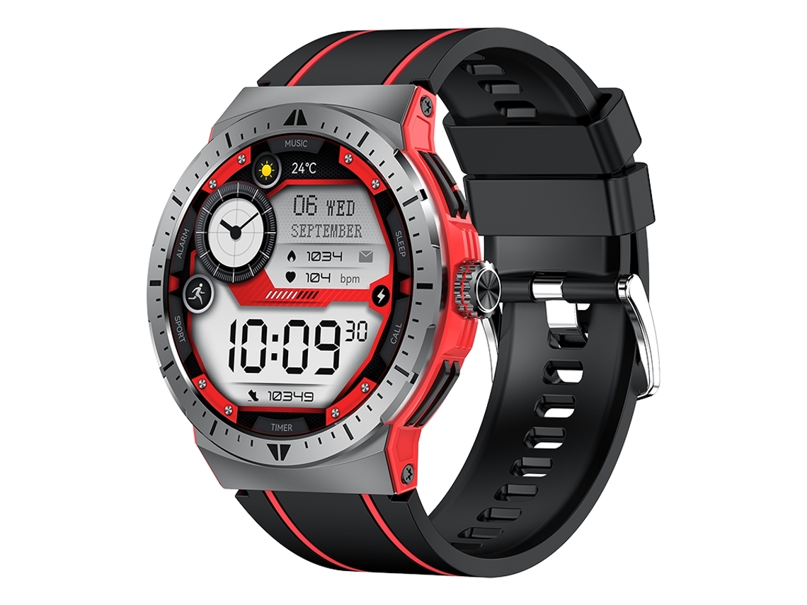 Smartwatch com Chamadas Bluetooth Tela Amoled de 1 43 Polegadas e Vários Modos Esportivos Vermelho YEMAESRE