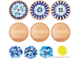 Kit mosaico SFUSHOS, faça você mesmo, azulejos de vidro azul