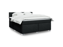 Vidaxl Cama Com Molas/colchão 180x200 Cm Tecido Preto