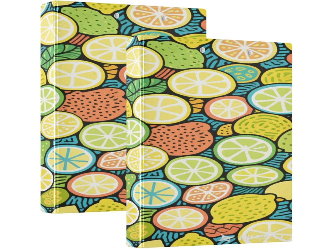 Pasta De Argolas Três, Cor Verde Amarelada Limão, 3, 8cm 1, 5 Polegadas, Com Bolsos, Pacote Com 200 Folhas 1 2