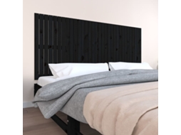 Cabecero de pared 204x3x90 cm Madera maciza de pino negro