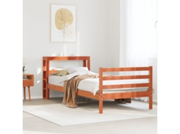 Vidaxl Cama Sem Colchão 75x190 Cm Madeira De Pinho Maciça Castanho-mel