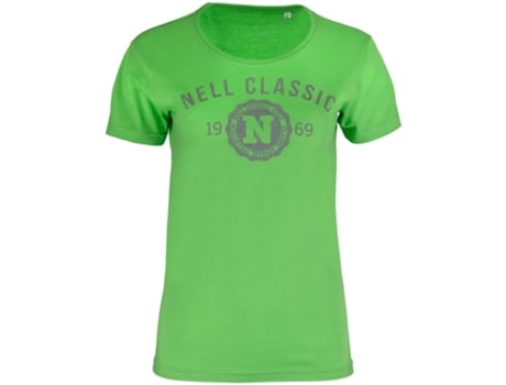 Camiseta feminina Nell Classic preta de couro, tamanho P