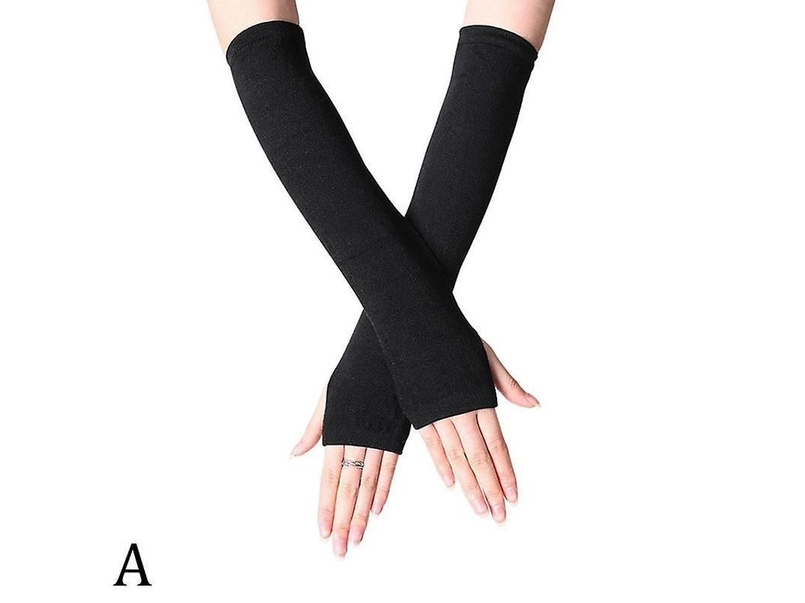 Luvas de Malha em Mistura de Algodão, 1 Par, Dedos Abertos, Meio Dedo, Punho, Macias, Confortáveis ​​e Duráveis. TAISHENGDA