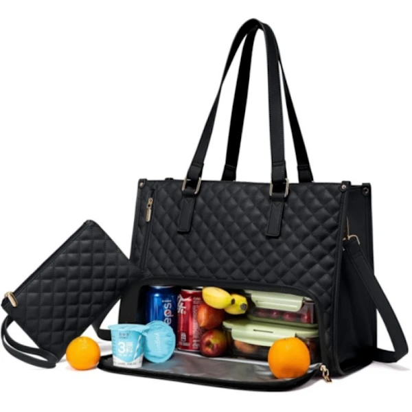 Bolsa Térmica 2 Em 1 Para Lanche E Laptop De 15,6 Polegadas, À Prova De Vazamentos.