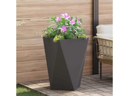 Vidaxl Floreira Preto 50 X 50 X 75 Cm Aço