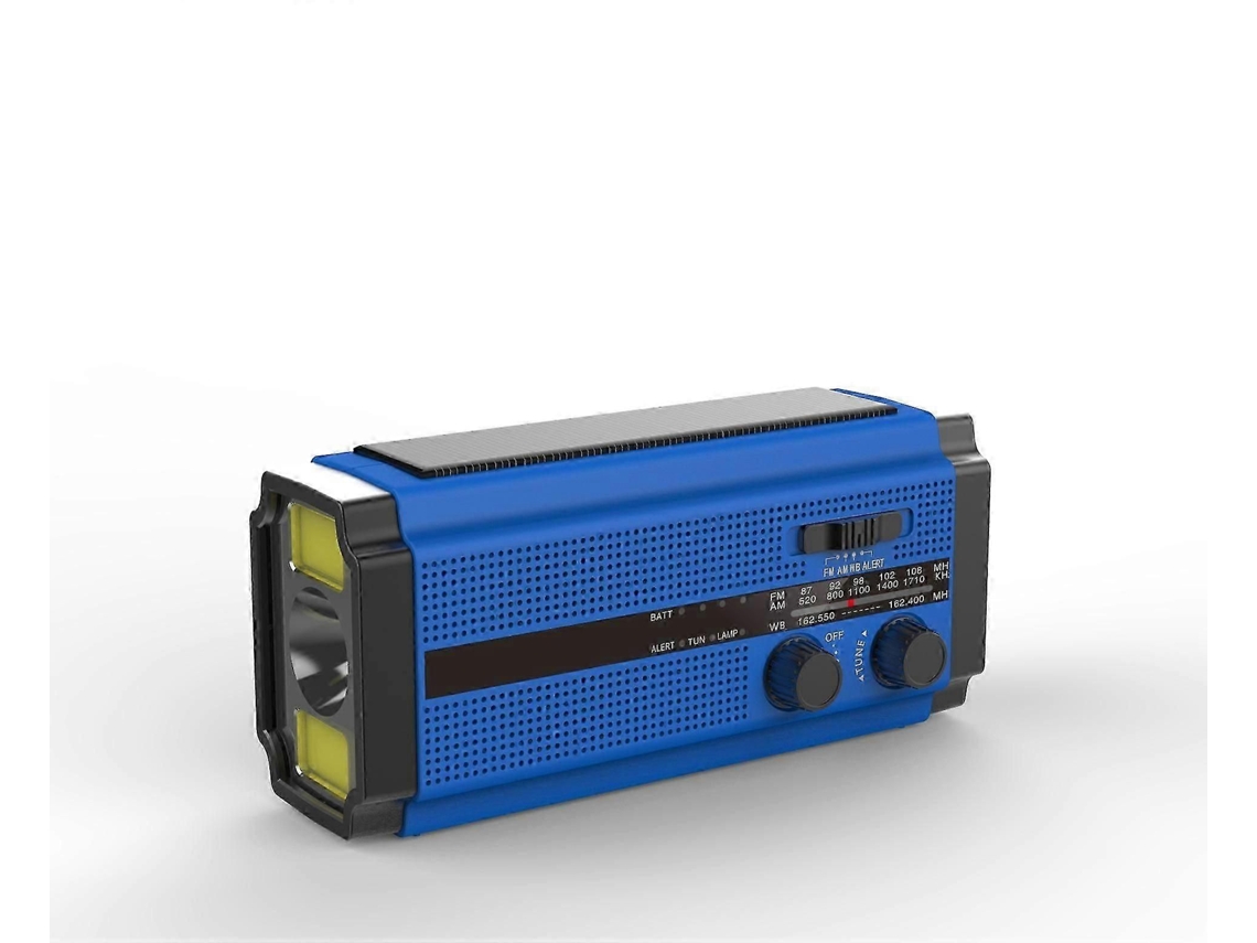 Rádio Solar, de Manivela Am/fm, Emergência Portátil com Bateria Recarregável 5000 Mah, Lanterna Le D 3 Modos GOKOCO