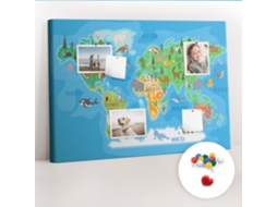 Quadro De Cortiça Com Impressão Mapa De Desenhos Animados Para A Sala De Estar Espelharte (70x100 Cm)